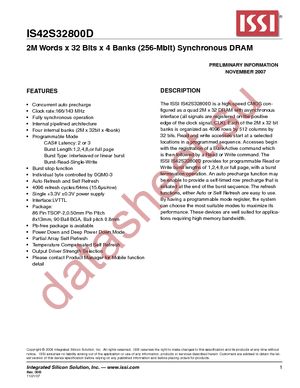 IS42S32800D-6BLI datasheet  